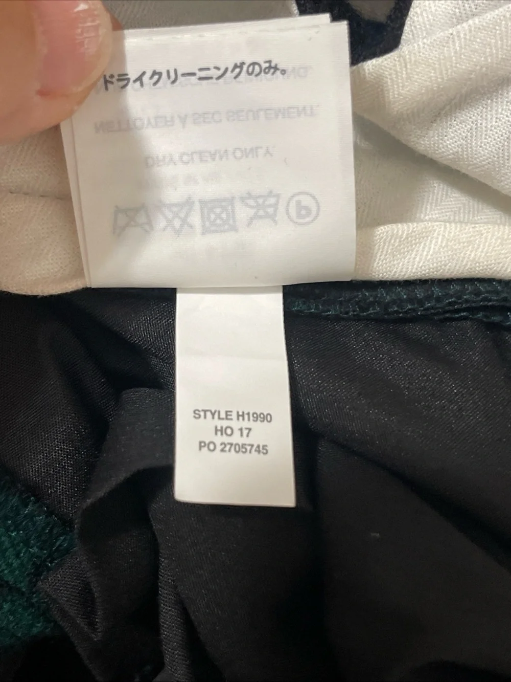 J.Crew Bowery Slim Pant in Wool Tartan 33x 32 Black Green